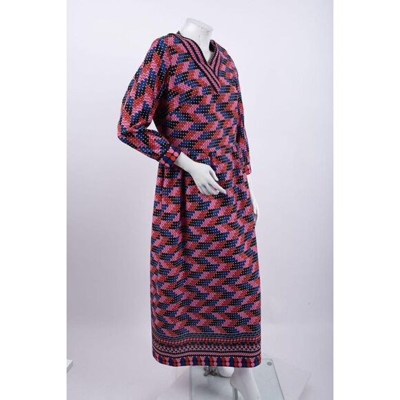 1970's Polka Dot Long Maxi Dress Women's Medium - Picture 2 of 6